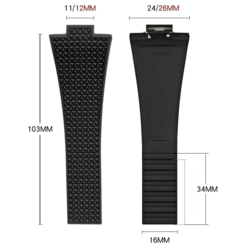 Quick-release watch strap for Tissot PRX series 11mm 12mm T137.407/T137.410 Super Player Fluorocarbon Rubber Watch Strap FKM