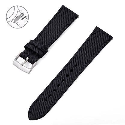 Bracelet de Montre Rapide Tissu et Cuir - Boucle ardillon - Universel
