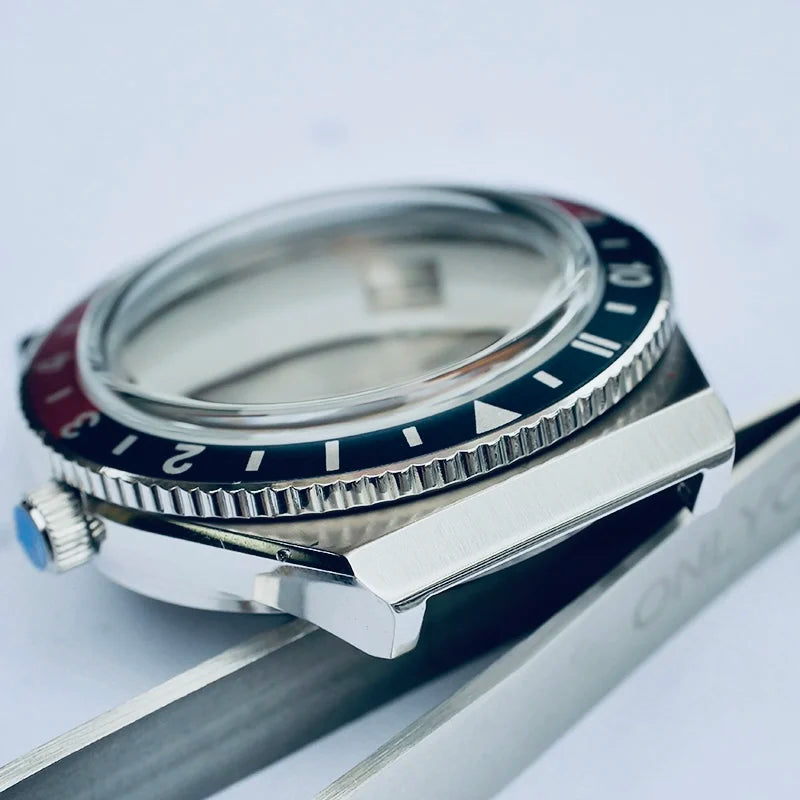 Boîtier de montre vintage en acier, 38.5MM, lunette en cristal à bulle, adapté au mouvement NH35 NH36 NH34