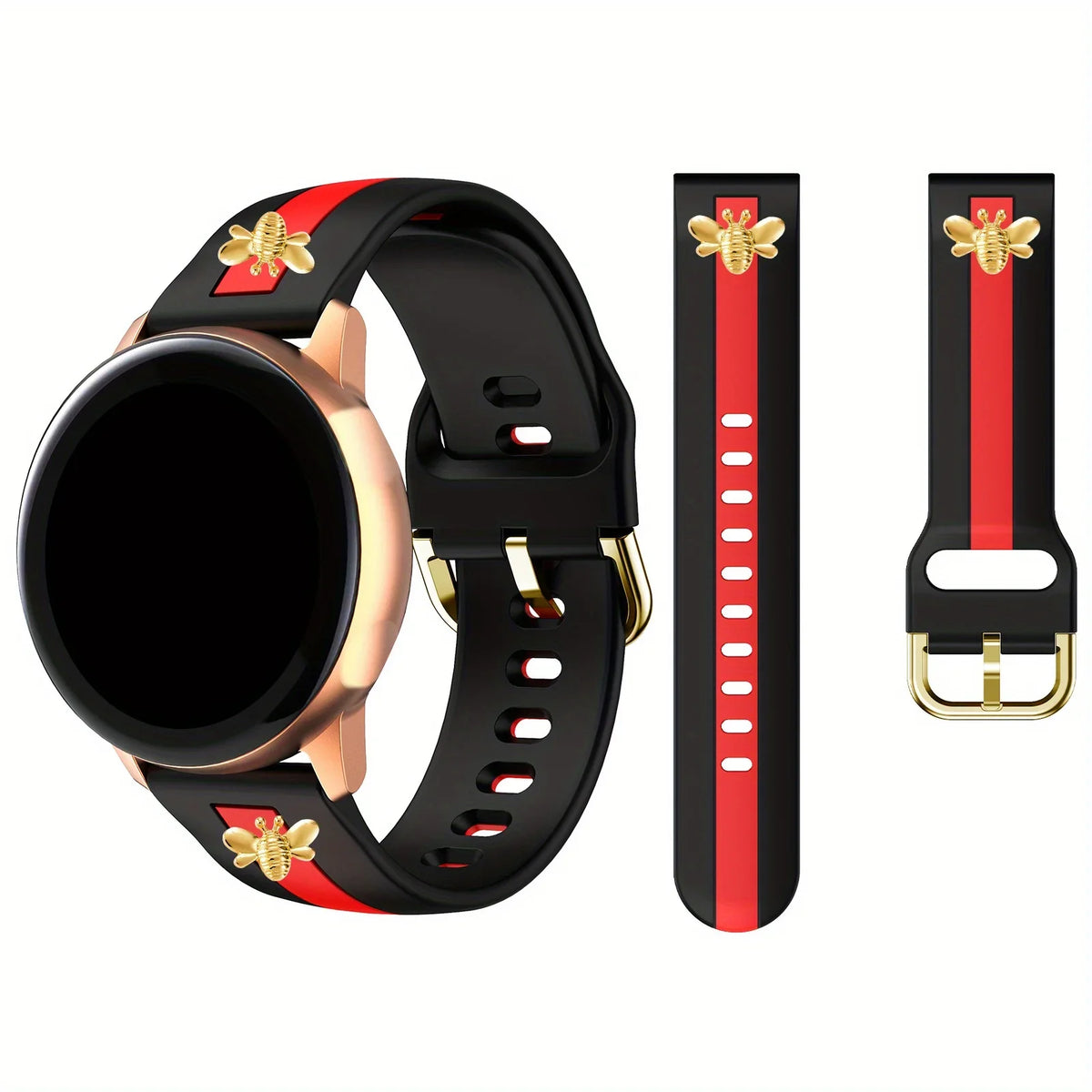 BUSKOZ 硅胶表带 适用于三星 Galaxy Watch 7 及华为手表 适配 Garmin/Fossil 易安装通用表带