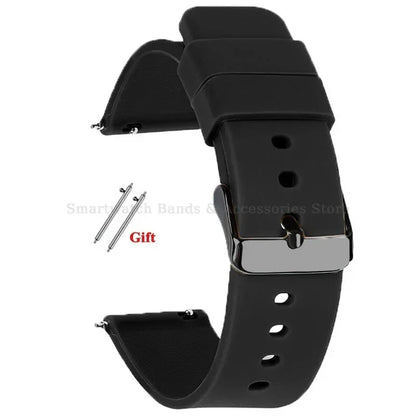 10mm 12mm 14mm 15mm 16mm 18mm 20mm 21mm 22mm 24mm Silicone Watch Band Quick Release Watch Strap for Men Women Universal Wristband