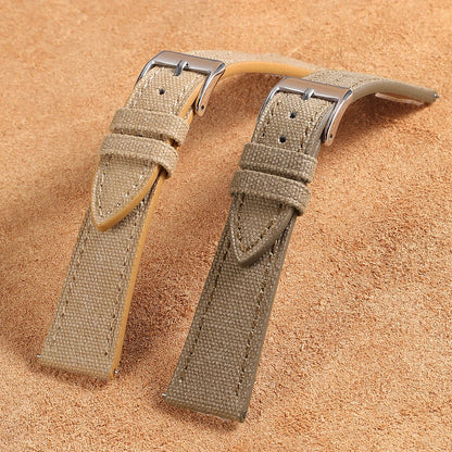 Quick-release thin canvas watch strap, made of vintage nylon fabric, 20mm 22mm, retro style, men's belt accessories