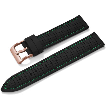 Bracelet de montre sport en silicone à dégagement rapide - Bracelet en caoutchouc souple respirant et imperméable, ajustement universel 18 mm 20 mm 22 mm pour hommes et femmes