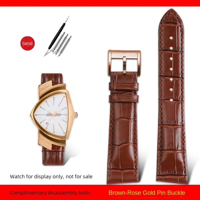 Men's personalized leather watch strap, watch band, custom accessory, Hamilton VENTURA Series, H24515551, H24515591, 21mm