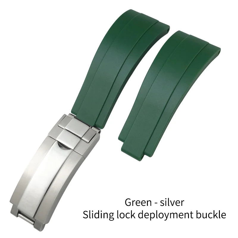 Natural Rubber Watch Strap for Rolex SUBMARINER Explorer Air King Deepsea, Soft Silicone Watch Band, High Quality, 20mm, 21mm