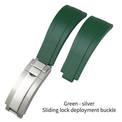 Natural Rubber Watch Strap for Rolex SUBMARINER Explorer Air King Deepsea, Soft Silicone Watch Band, High Quality, 20mm, 21mm