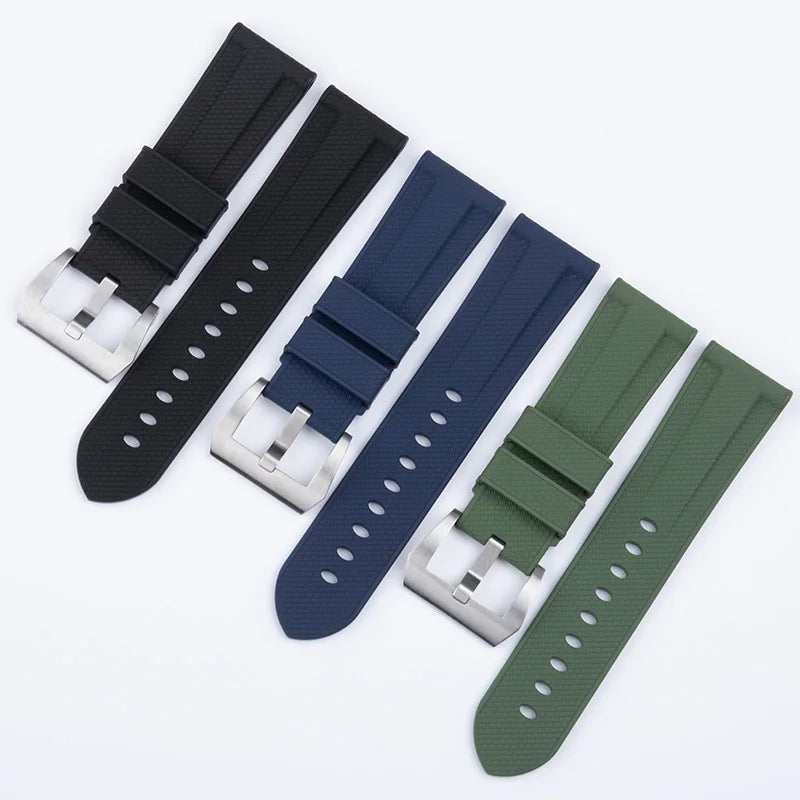 Cinturino per orologio in nylon intrecciato da 22 mm 24 mm con motivo intrecciato, in gomma fluorurata FKM, di ricambio per cinturino Panerai, per PAM111 441 Tudor Seiko.