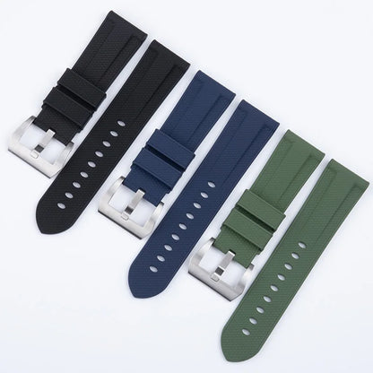 Cinturino per orologio in nylon intrecciato da 22 mm 24 mm con motivo intrecciato, in gomma fluorurata FKM, di ricambio per cinturino Panerai, per PAM111 441 Tudor Seiko.