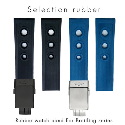 Bracelet de montre en caoutchouc de Silicone, 19mm 20mm 21mm 22mm 23mm 24mm, adapté au bracelet de montre Breitling Avenger Heritage Superocean Tudor Longines