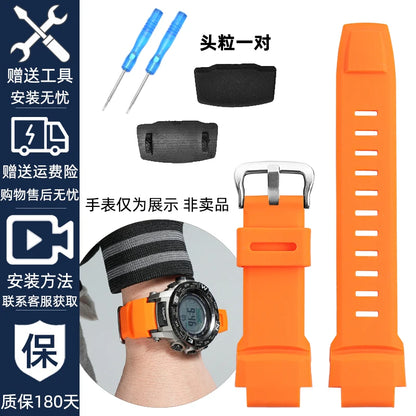 Bracelet de montre convexe en silicone souple, pour Casio PROTREK série PRW 3500 2500 5000 prw5100 PRG 250T 270 prg550 200