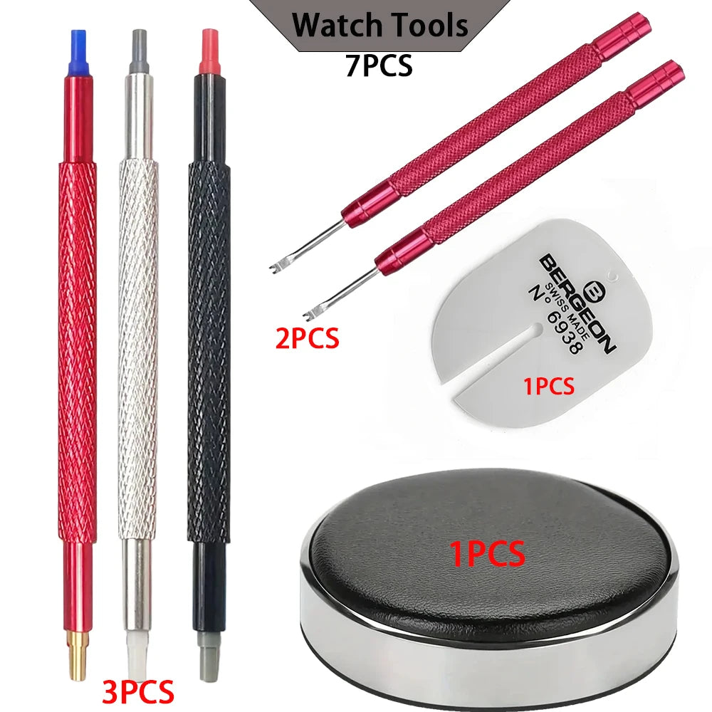 Kits de réparation de montres, souffleur en caoutchouc et tampons de protection contre la poussière, stylo à aiguille, brosse de nettoyage, combinaison, outils de réparation de montres, kit d'entretien