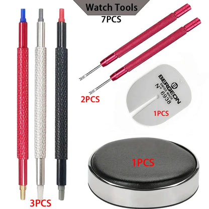 Kits de réparation de montres, souffleur en caoutchouc et tampons de protection contre la poussière, stylo à aiguille, brosse de nettoyage, combinaison, outils de réparation de montres, kit d'entretien