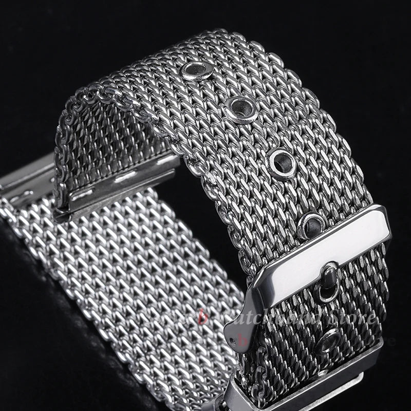 Bracelet milanais en maille 1.0 pour Seiko, 18/20/22/24mm, épaisseur 3mm, Bracelet de montre en acier inoxydable pour DW pour ceinture Omega