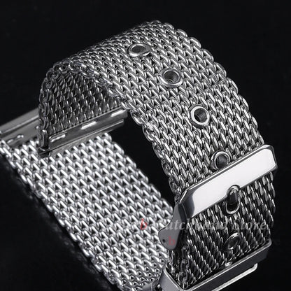 Bracelet milanais en maille 1.0 pour Seiko, 18/20/22/24mm, épaisseur 3mm, Bracelet de montre en acier inoxydable pour DW pour ceinture Omega