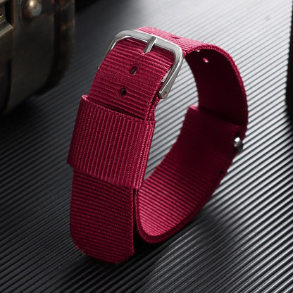 16/18/20mm Nylon Watch Band, Universal Canvas Strap for Men and Women, One-Piece Woven Bracelet