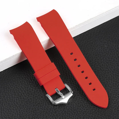 Bracelet en caoutchouc à extrémité incurvée, 20mm 22mm, en Silicone, pour Seiko, Bracelet de Sport étanche pour Rolex, haute qualité