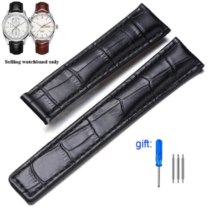 19mm 20mm 22mm Genuine Leather Strap for Tag Heuer Carrera Monaco Watch Black Brown Watchband Bracelet