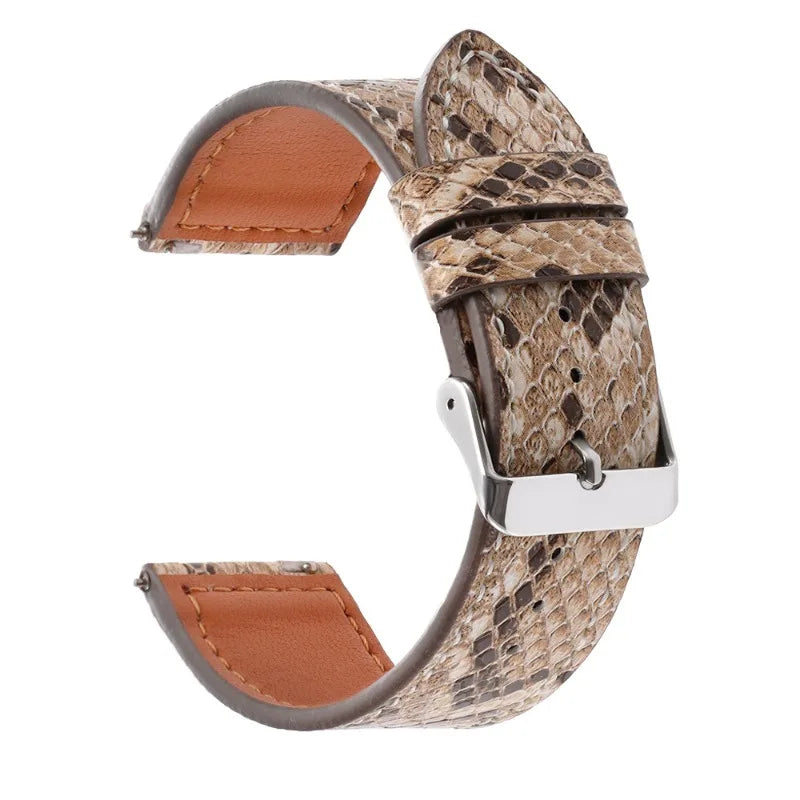 Bracelet de montre vert, noir, marron 20mm 22mm en cuir de serpent avec boucle métallique noire et dorée, ultra-fin, pour affaires