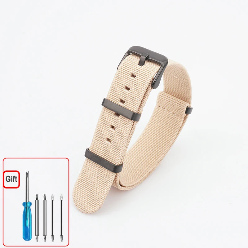 Cinturino per orologio NATO, paracadute in nylon elastico
