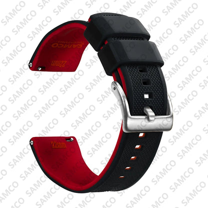 Bracelet de montre en Silicone de qualité supérieure, 18mm 20mm 22mm, à dégagement rapide, en caoutchouc, de remplacement