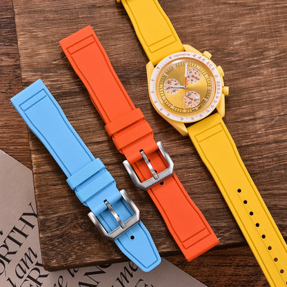 New FKM Fluoro Rubber Straps 20mm 21mm 22mm Quick Release Watch Bands Waterproof Diving Watch Straps for Every Brand Diving Watches