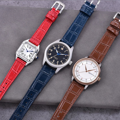 16/18/19/20/21/22mm Cinturino per orologio in pelle con motivo a fiamma Cinturino per orologio in pelle a sgancio rapido da donna e uomo per bracciale Omega Seiko Cartier