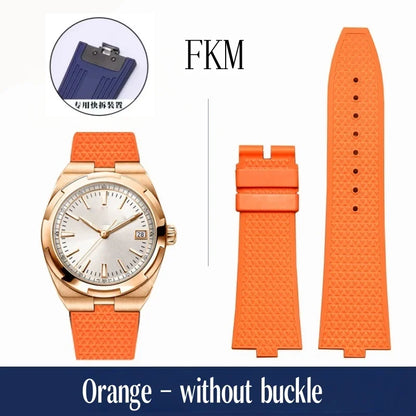 Bracelet de montre en caoutchouc Fluoros FKM à dégagement rapide, pour bracelet Vacheron VC Overseas 4300V 4500V 5500V 7900V, 24x7mm