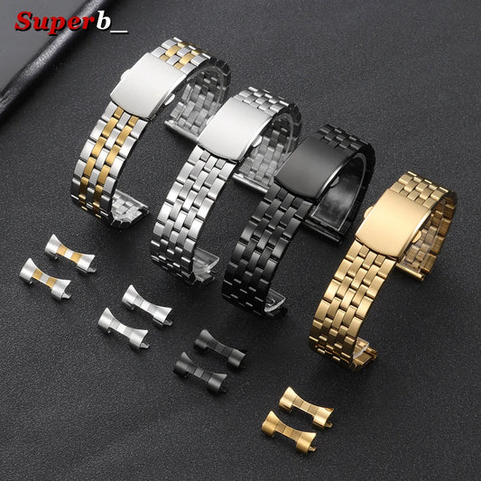 Cinturino per orologio in acciaio inossidabile, 12mm 14mm 16mm 18mm 20mm 22mm 24mm, cinturino metallico universale da uomo e donna, sostituzione cinturino con fibbia déployante