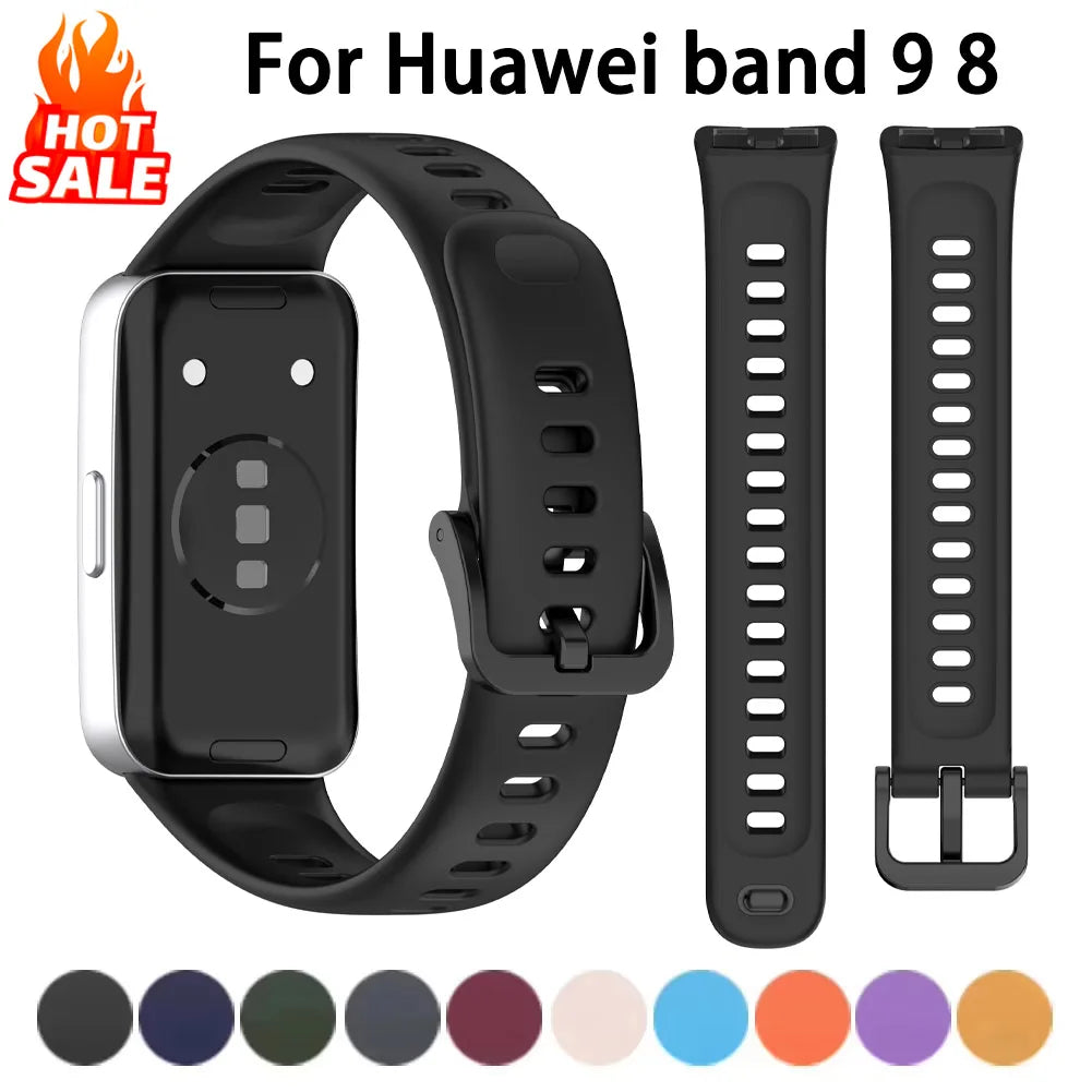 Bracelets d'origine pour Huawei Band 10 9 8 accessoires bracelet de remplacement bracelet en Silicone correa Huawei Band 10 9 8 bracelet NFC