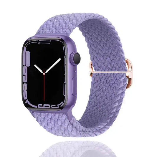 适用于 Apple Watch Series 11 10 9 8 7 6 5 4 SE 40/41/42/44/45/46mm 的透气柔软编织尼龙表带