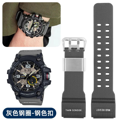 Silicone Rubber Watch Band for Casio GG1000 G-shock GG-1000 GNG-100 GSG-100, Resin Sport Strap, Waterproof Watchband Replacement Tool