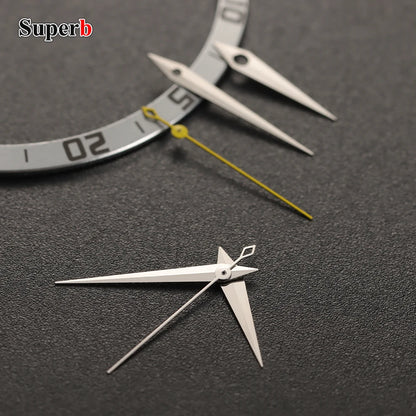 Aiguilles de montre polies style cocktail pour NH34 NH35 NH36 NH37 avec boîte, aiguilles de montre, accessoires pour montres