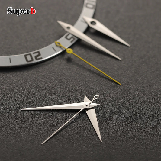 Aiguilles de montre polies style cocktail pour NH34 NH35 NH36 NH37 avec boîte, aiguilles de montre, accessoires pour montres