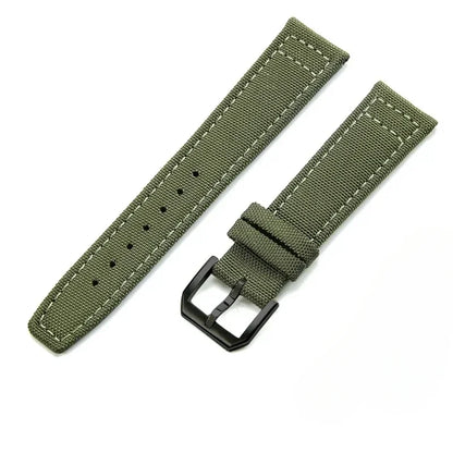 Cinturino per orologio in tela di nylon, 20 mm 21 mm 22 mm, per orologio da pilota IWC Portugal PORTOFINO, cinturino in tessuto, fibbia pieghevole, cinturino in pelle bovina