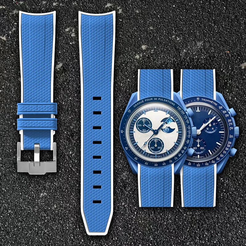 Cinturino per orologio da 20 mm per Omega x Swatch MoonSwatch - Gomma / Curvo / Sgancio rapido - 1 pezzo