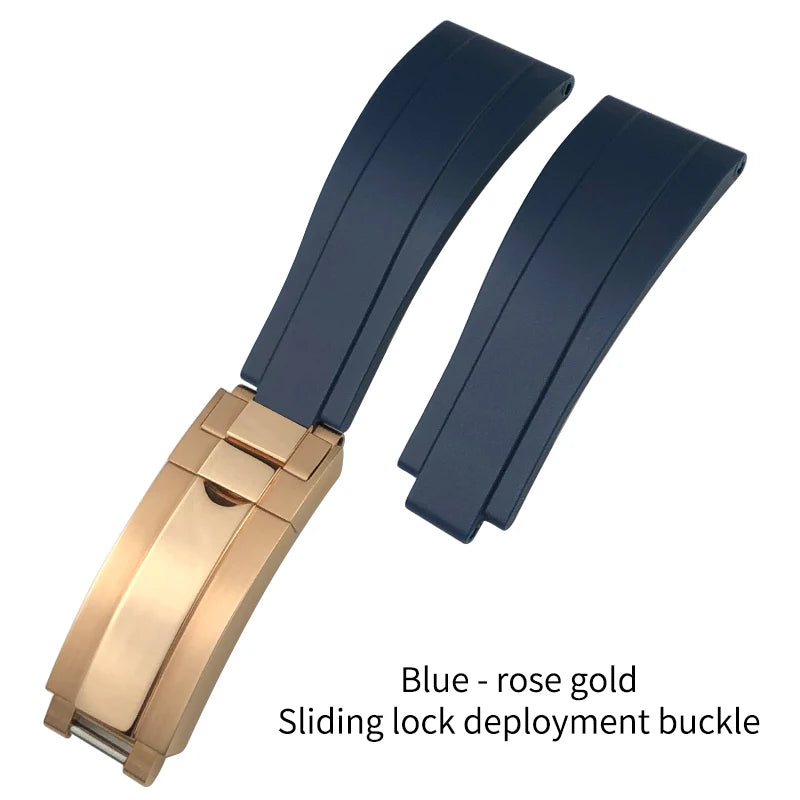 Natural Rubber Watch Strap for Rolex SUBMARINER Explorer Air King Deepsea, Soft Silicone Watch Band, High Quality, 20mm, 21mm