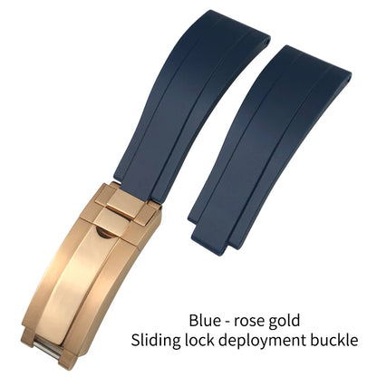 Natural Rubber Watch Strap for Rolex SUBMARINER Explorer Air King Deepsea, Soft Silicone Watch Band, High Quality, 20mm, 21mm