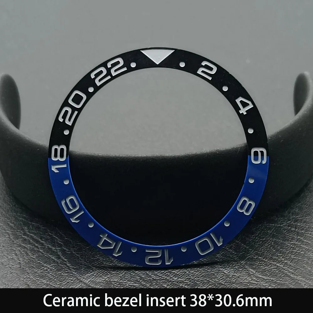38mm x 30.6mm Sloped Ceramic Bezel GMT and Diving Watch Insert for 40mm Men's Watch Replacement Watch Bezel Inserts