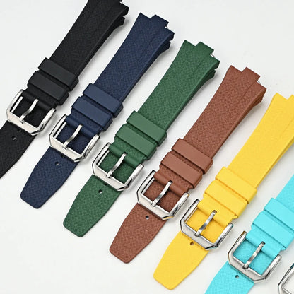 Advanced FKM Fluoro Rubber Watch Strap, 9mm, for Citizen TSUYOSA Collection NJ0150 NJ0151ME, Silicone Watch Bands for Men and Women