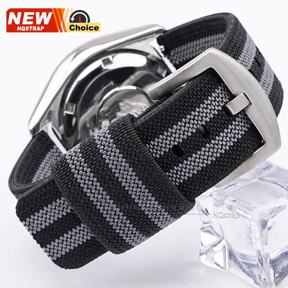 Nuovo cinturino per orologio elastico in nylon intrecciato, 18mm 20mm 22mm, universale, a sgancio rapido, per orologio militare, braccialetto per donne e uomini