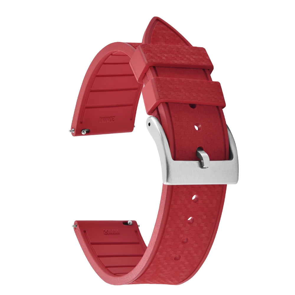 20MM 22MM supprime des bracelets de montre en caoutchouc fluoroélastomère/FKM mosaïque pour hommes femmes-bracelet de Sport étanche de remplacement à dégagement rapide