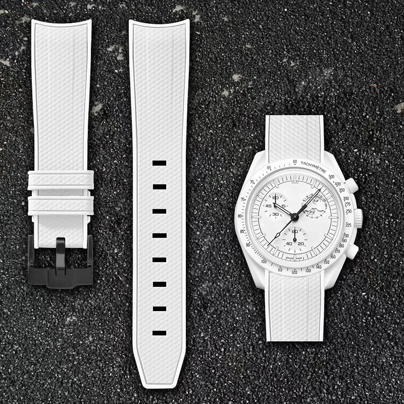 Cinturino per orologio da 20 mm per Omega x Swatch MoonSwatch - Gomma / Curvo / Sgancio rapido - 1 pezzo