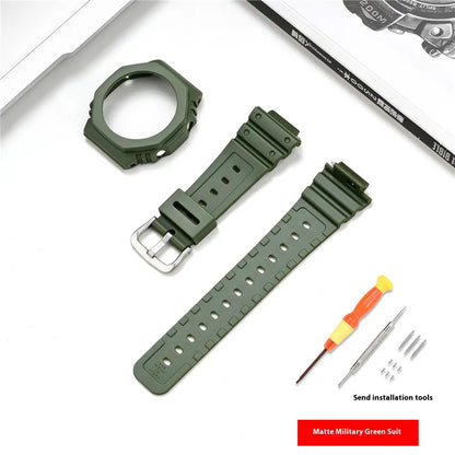 Bracelet de montre en résine pour Casio G-SHOCK GA-2100 GA-2110, Kit de modification de bracelet de montre en caoutchouc étanche pour hommes, avec outils