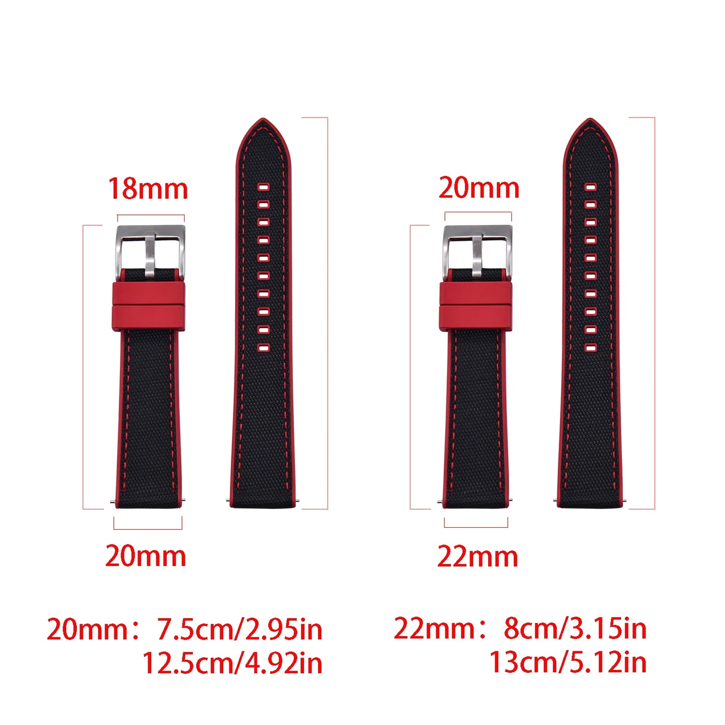 Bracelet de montre FKM en Nylon hybride de haute qualité 20mm 22mm bracelets de montre en caoutchouc fluoré en Nylon à dégagement rapide pour chaque marque montres de plongée