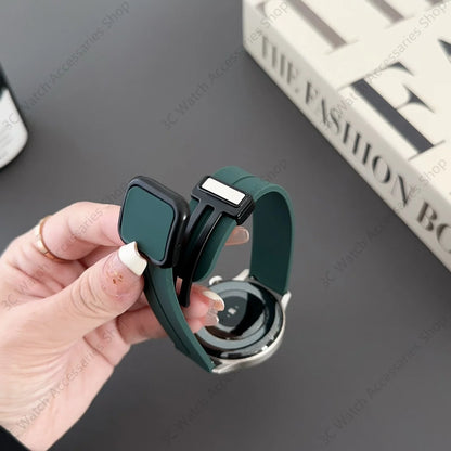 20 22mm Silicone Strap with Magnetic Clasp for Samsung Galaxy Watch 8 4 5 6 Pro 40mm 44mm 45mm 42/46mm