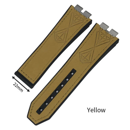 Cinturino per orologio in vera pelle di alta qualità a sgancio rapido da 27 mm per Hublot Big Bang 411, cinturino in pelle bovina con fibbia deployante da uomo