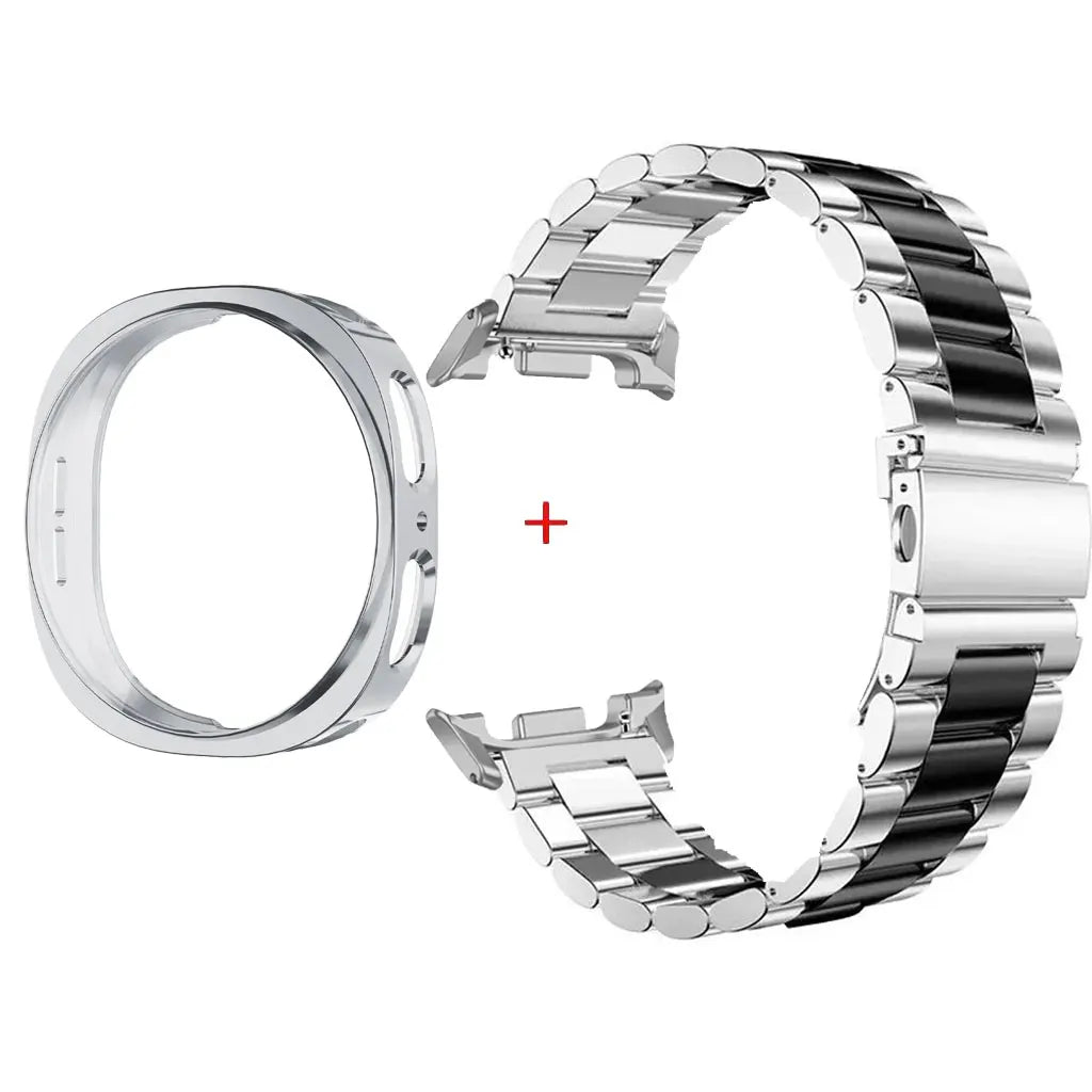 Stainless Steel Watch Band + Case for Samsung Galaxy Watch 8 40mm 44mm, Full Cover Metal Strap