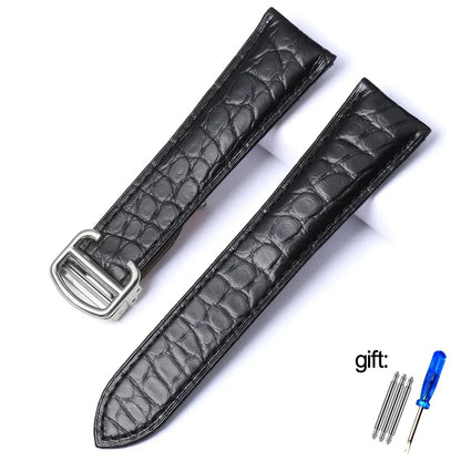 Men's and women's alligator leather bracelet, genuine leather watch strap, Cartier Solo, Precious London, black and brown, 16mm, 18mm, 20mm, 22mm, 24mm