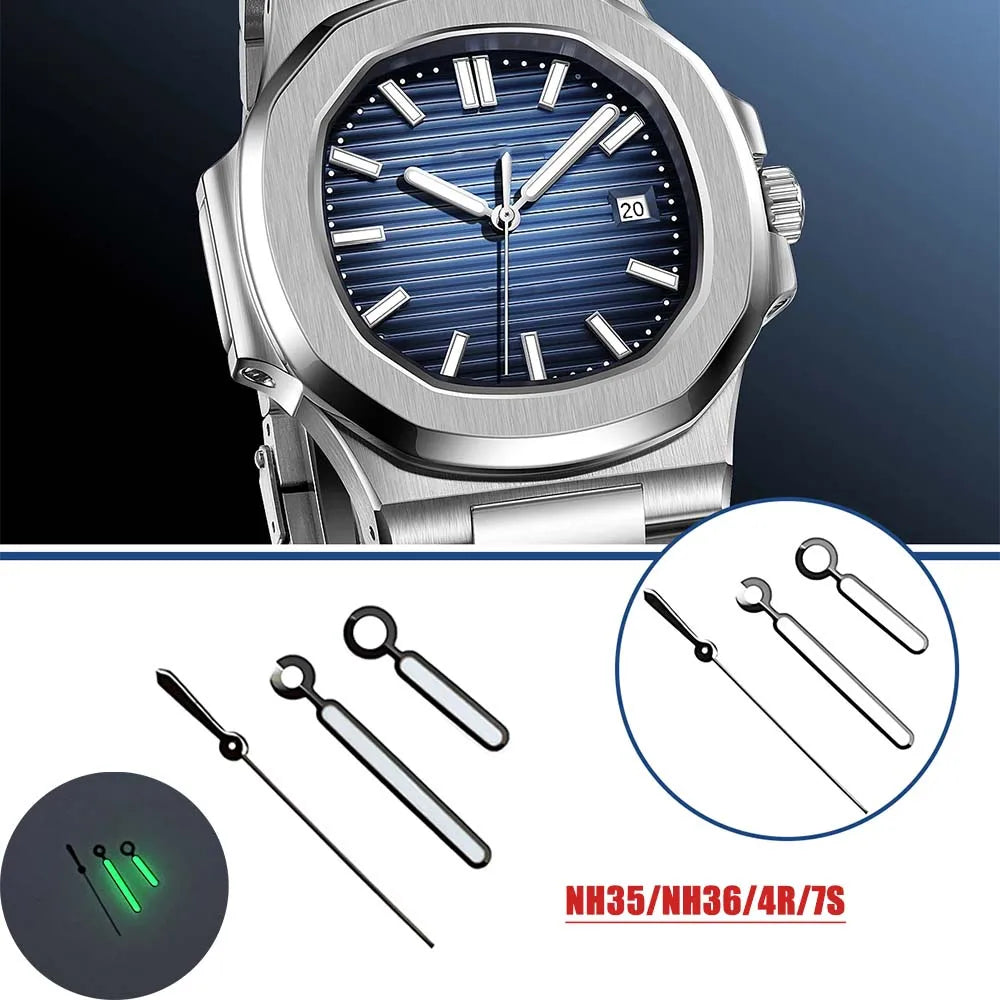 Nouveau NH35 Nautilus aiguille argent or noir modifié montre pointeur lumineux montre main pour NH34 NH35 NH36 NH38 NH70 NH72 mouvement