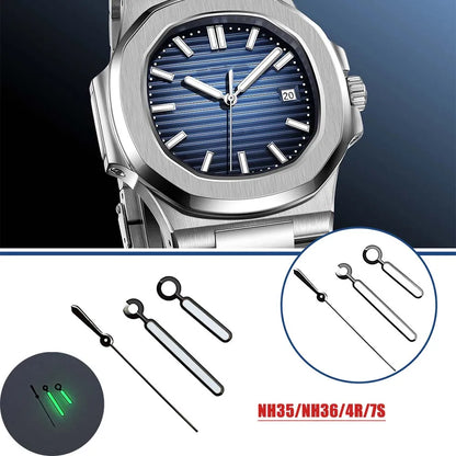 Nouveau NH35 Nautilus aiguille argent or noir modifié montre pointeur lumineux montre main pour NH34 NH35 NH36 NH38 NH70 NH72 mouvement